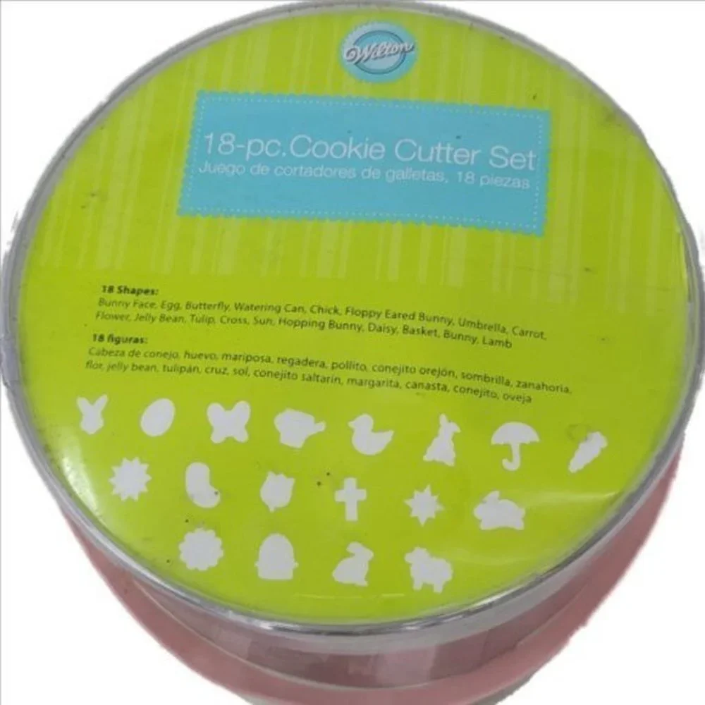WILTON 18-Piece Metal Cookie Cutter Set #2308-1056 Spring/Easter Theme